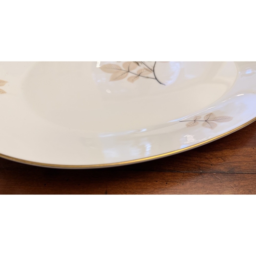 Vintage Rosenthal Shadow Rose 15" Large‎ Oval Serving Platter Germany Gold Trim - Picture 2 of 6